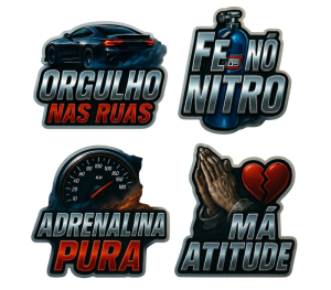 Kit de Adesivos Automotivos “Atitude nas Ruas”