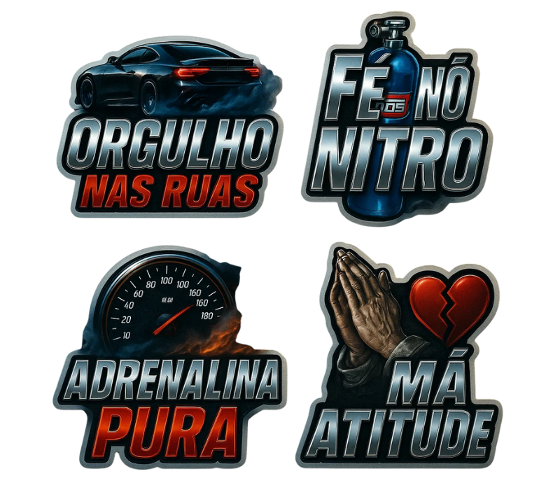 Kit de Adesivos Automotivos “Atitude nas Ruas”